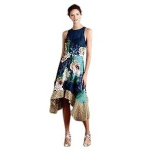 COREY LYNN CALTER Anthropologie Tallulah Floral‎ Mixed Print Dress Size XS